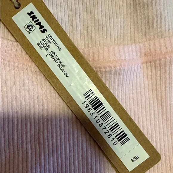 SKIMS Light Pink Ribbed Tank Top - Picture 2 of 2